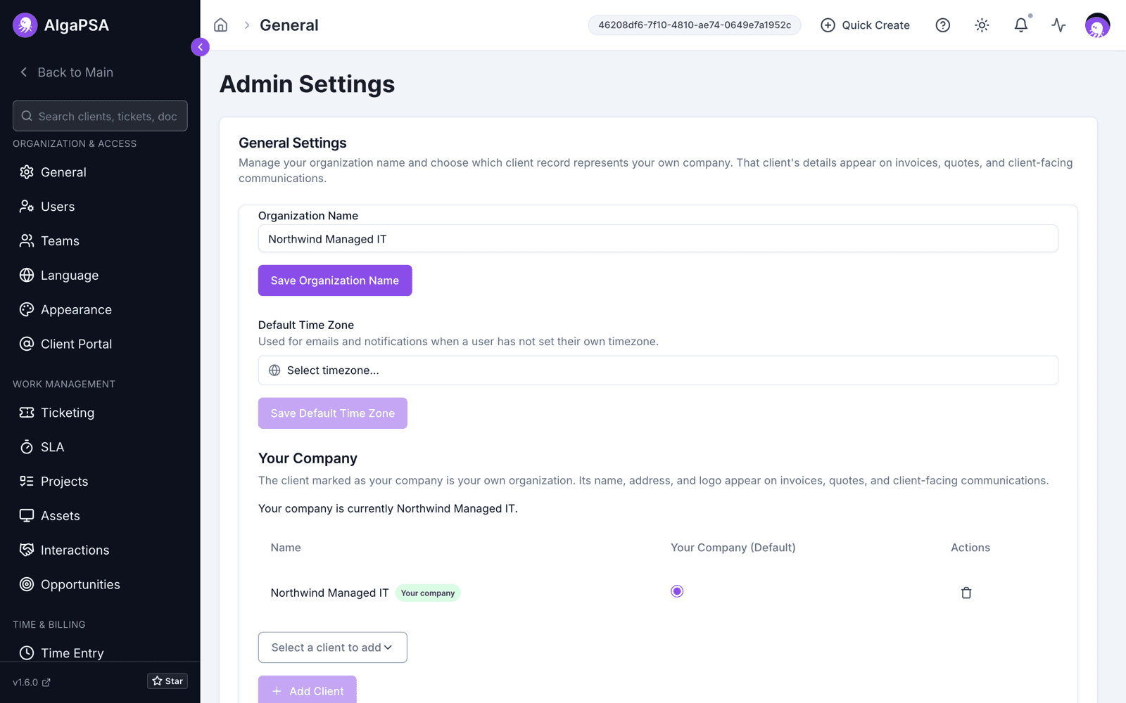 Interaction Statuses table with Planned marked Default for new interactions and Use as default actions on the other open statuses