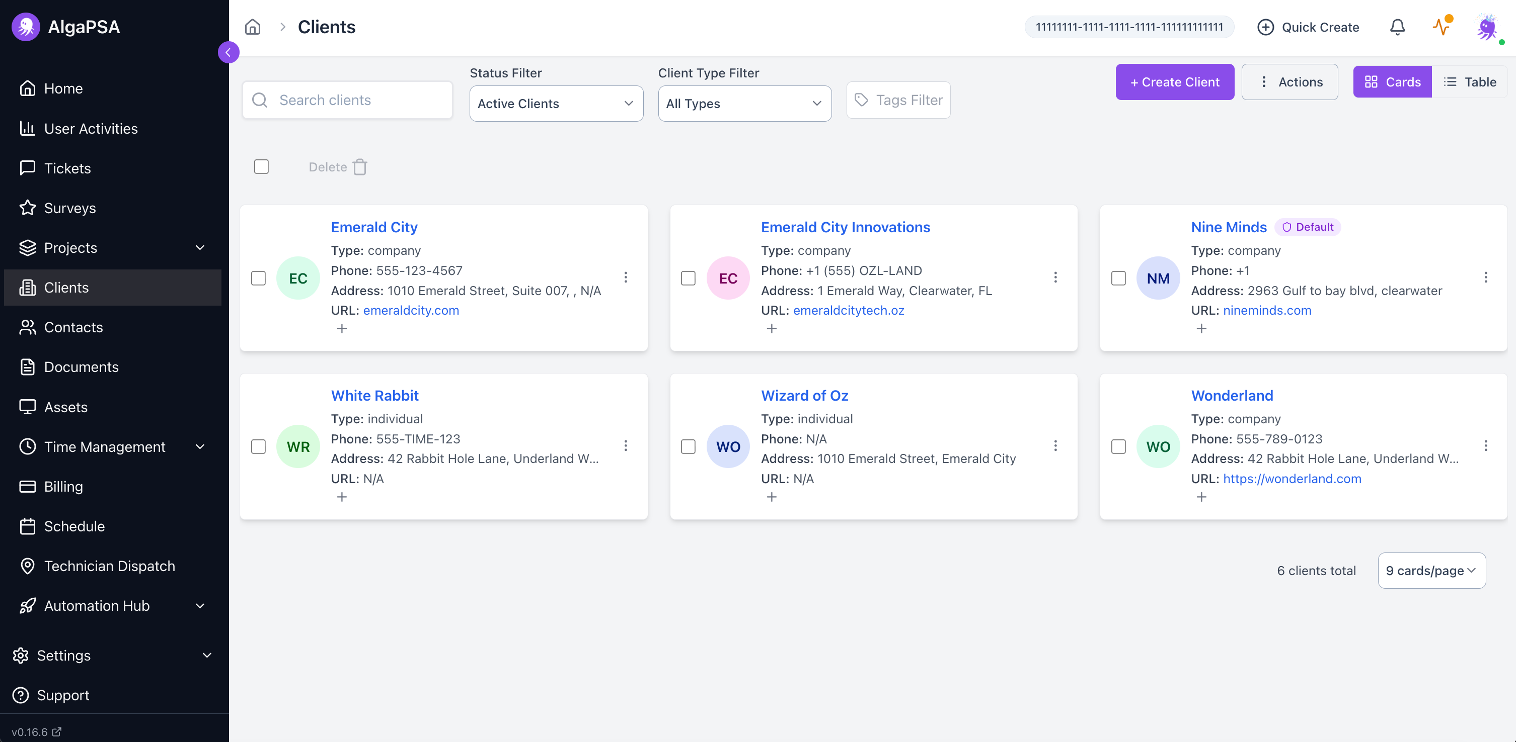 Client and Contact Management