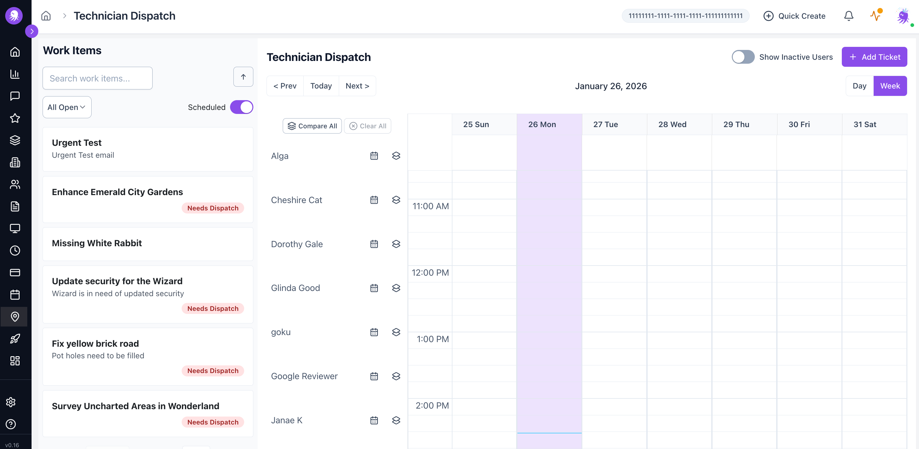 Technician Dispatch and Scheduling